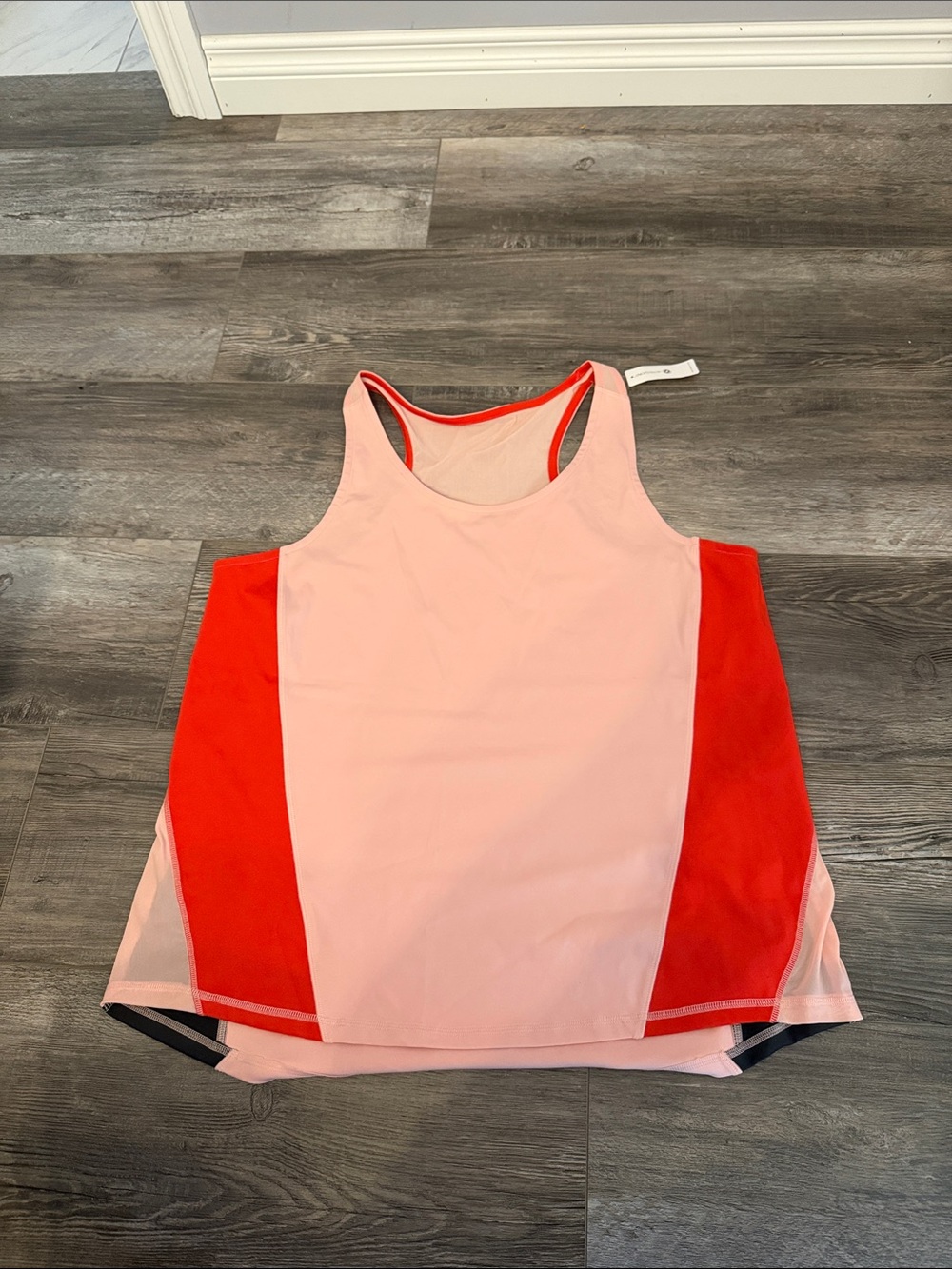 Active Zone Women's Performance Tank Top - Pink with Red Panels